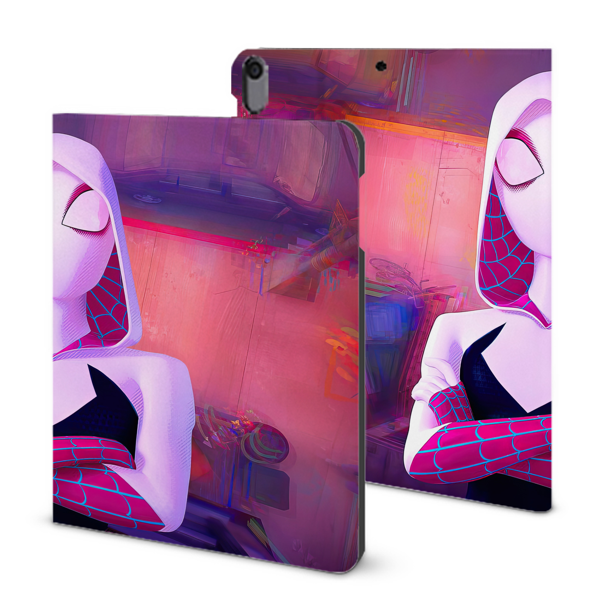 （画像用） Spider Man スパイダーマン IPad ケース ブック型 PUレザー TPU 耐衝撃 軽量 薄型 ペン収納なし 全面保護 IPad 各モデル対応